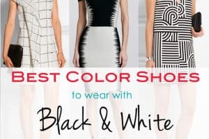 Quelles chaussures avec une robe noire et blanche ?