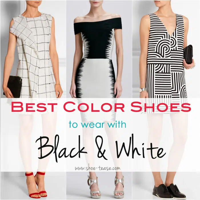 Quelles chaussures avec une robe noire et blanche ?